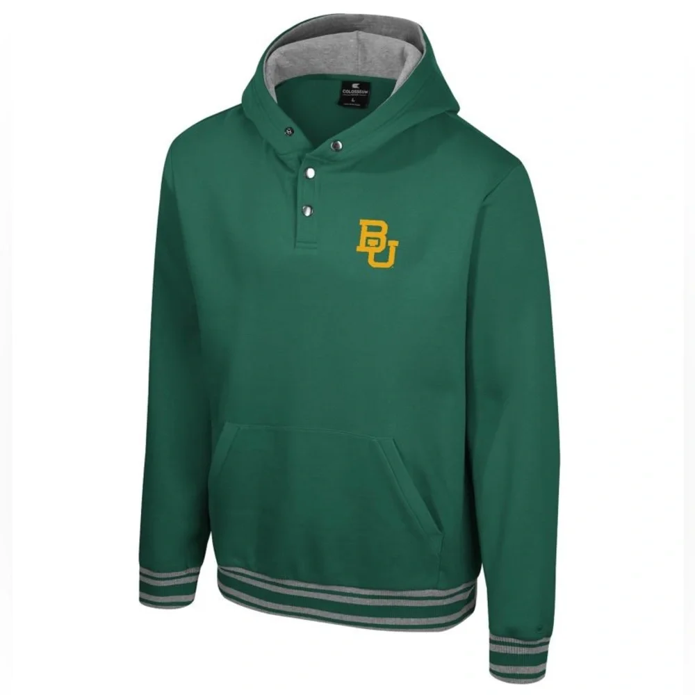 Colosseum Men's Medium Baylor Bears BU Logo‎ 1/4 Snap Pullover Sweatshirt Hoodie